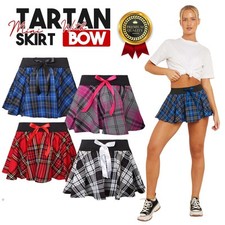Womens Tartan Skirts With Bow
