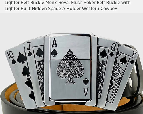 Men silver lighter - silver, belt