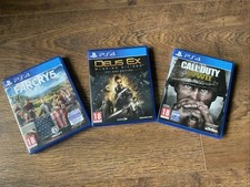 PS4 games bundle Call Of Duty Ww11 Far Cry 5 Deus Ex Hardly Played VGC