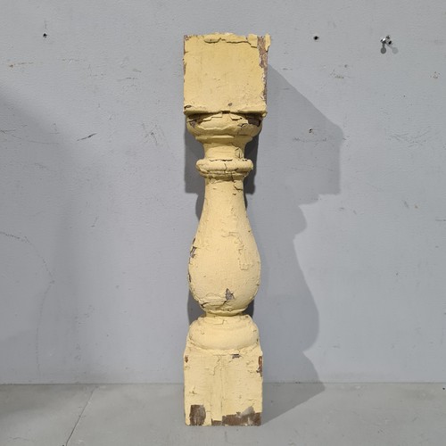 Cream rustic wooden baluster - wooden,