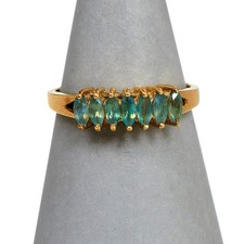 Pre-Owned 9ct Gold 7 Chrysoberyl Ring Size N