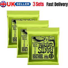 3x Ernie Ball 2221 Regular Slinky 10-46 Nickel Electric Guitar Strings