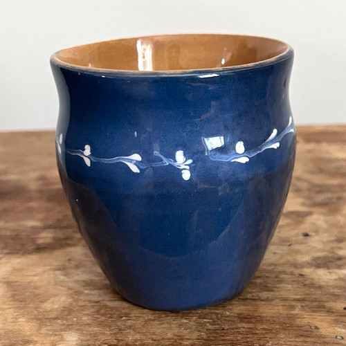 Danish blue studio ceramic pot - danish,