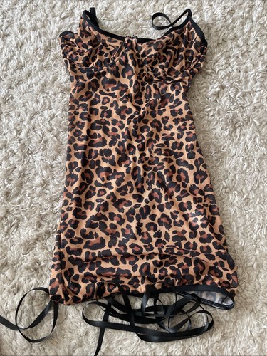 Leopard print lingerie dress - leopard,