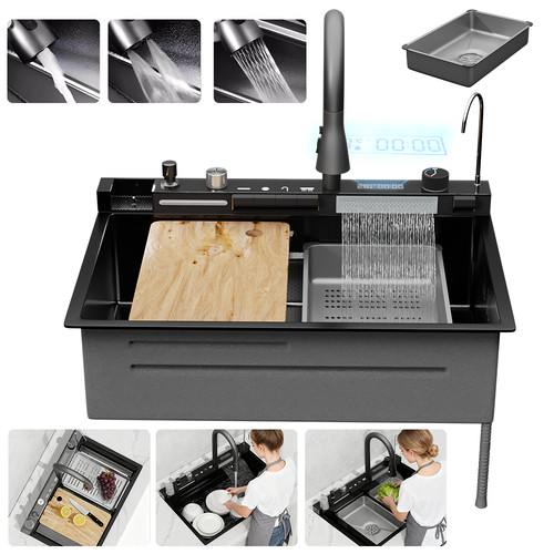 Led inset kitchen sink set - led,