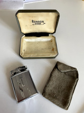 Vintage 60s Ronson pocket petrol lighter Branded Texaco with cotton cover