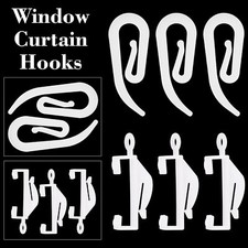 White Plastic Curtain Hooks