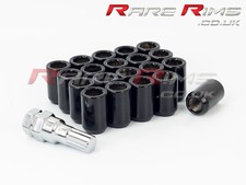 20 x Black Tuner Wheel Nuts