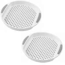 Non Anti Slip Serving Tray Round Large 40cm Circular Plastic Dinner Lap Tea Tray