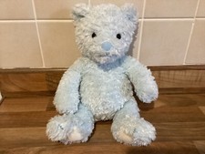 Mothercare Blue Baby Fluffy My First Bear Teddy Beanie Comforter Soft Toy 10”