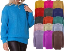 Ladies Women Knitted Sweater Top Long Sleeve Over sized Chunky Knit Baggy Jumper
