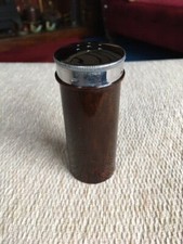 Rare Vintage Talcum Powder Pot Brown Bakelite, Chrome Top