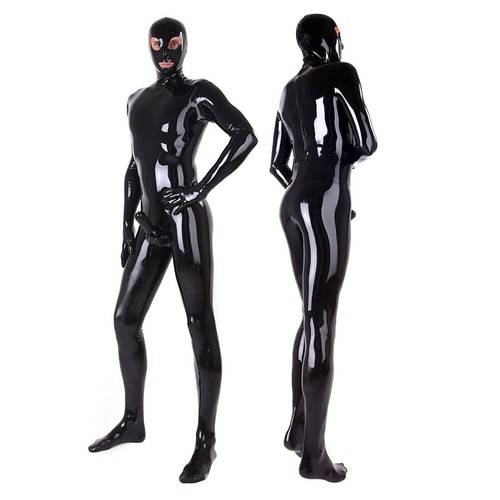 Men latex catsuit - men,
