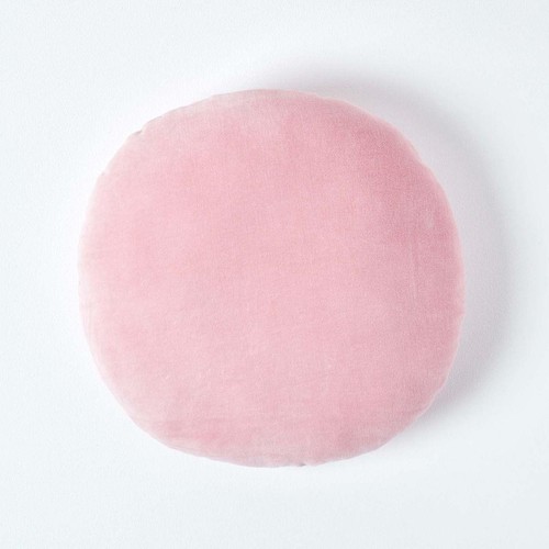 Pink round velvet - velvet, cushion