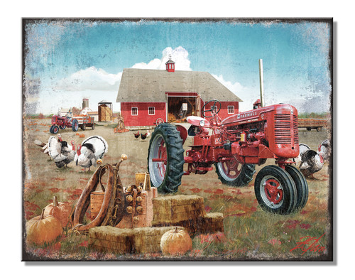 Farmall tractor harvest tin - tractor,