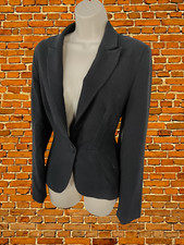 WOMENS MARKS & SPENCER UK 12 GREY SINGLE BREASTED PEPLUM BLAZER SUIT JACKET COAT