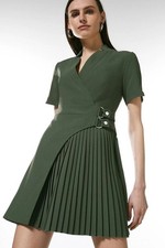 Elegant khaki green crepe