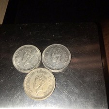 Three 1940s Indian Half Rupees