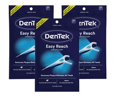 DenTek Complete Clean EASY REACH Y Shaped Floss Picks - 3 Packs - 75 per pack