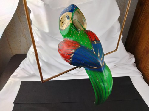 Vintage paper mache macaw - paper, 22"