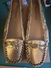 Russell Bromley Ladies Leather Pumps Size 40 Gold Slim Fit Shoes