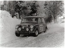 Mini Cooper in Monte Carlo Rally retrospective b&w Press Photo Reg. No.33 EJB