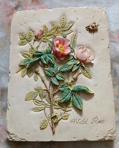 Wild rose painted resin wall - wild,