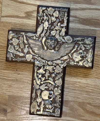 Vintage milagro cross 4 - milagro, 3/4”