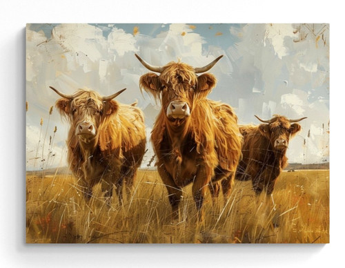 Highland cow animal canvas - highland,