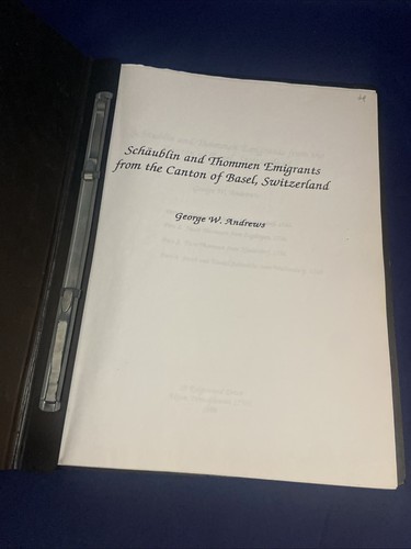 Schaublin thommen emigrants - &,