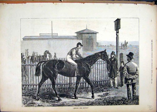 Original old antique print - old,