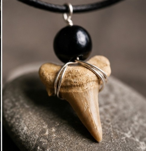 Genuine fossil otodus shark - otodus,