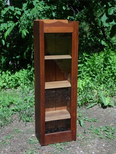 Antique solid oak glass - oak, front