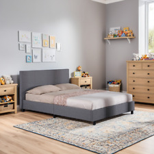 CHILDRENS GREY FABRIC BED