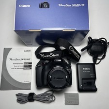 Canon PowerShot SX40 HS 12.1MP Digital Bridge Camera Tested+ Charger, Bat, Guide