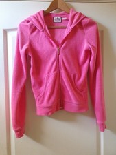 JUICY COUTURE Women's Hot Pink Hoodie  Zip Viva La Juicy Eat Candy Size S UK 6