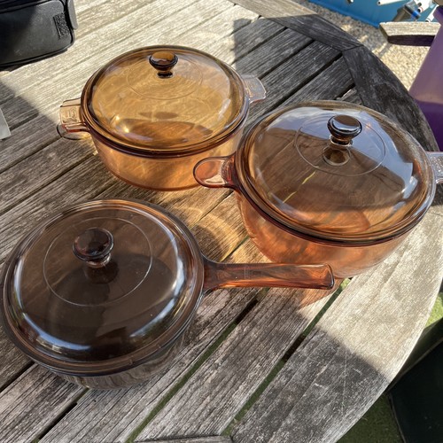 Pyrex vision amber brown glass - vision,