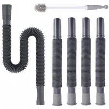 4 Pack Collapsible Flexible Caravan Motorhome Drainage Waste Pipes with Brush