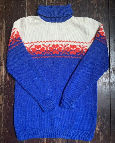 Vtg 80s blue red - vtg, cream
