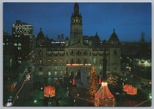 Postcard Vintage Glasgow George Square Christmas Lights Illuminations Scotland