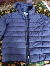 Weekend Offender Blue Padded Hooded Zip Up Jacket Size L.