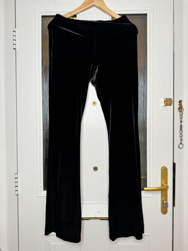 Bernshaw black velvet wide - velvet, leg