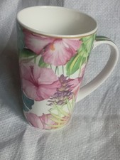 Tall Mug Tropical Paradise Fine China Leonardo Collection 13cm x 8cm Pink Purple