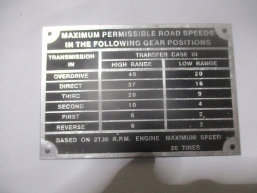 Sign nameplate gmc 353 and - 353,