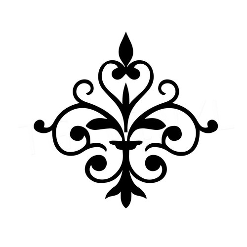 Damask vinyl decal sticker - 6",
