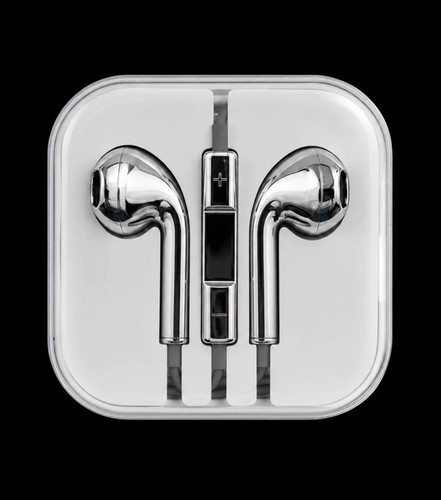 Silver wired earphones chrome - silver,