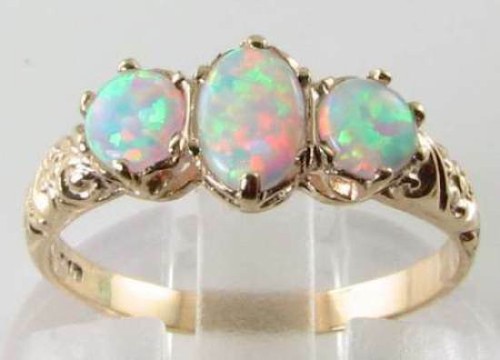 9ct gold opal 3 stone - gold,