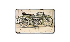 Excelsior Combination Motorbike Sign Metal Retro Aged Aluminium Bike
