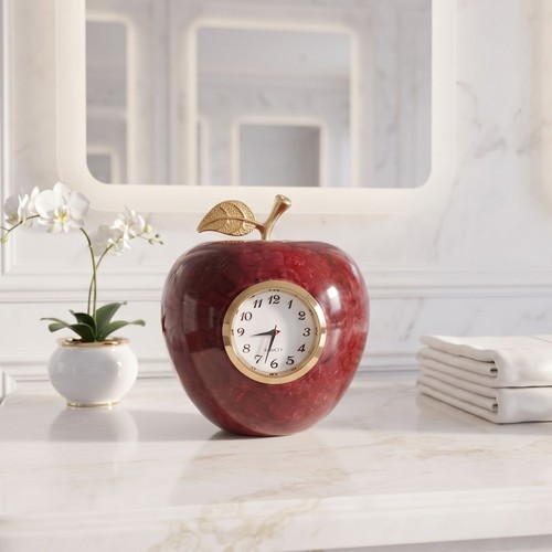 Red marble apple - red,