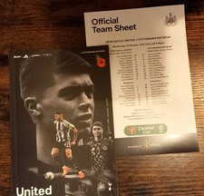 2025-26 NEWCASTLE UNITED v TOTTENHAM HOTSPUR (CARABAO CUP PROGRAMME& TEAMSHEET))